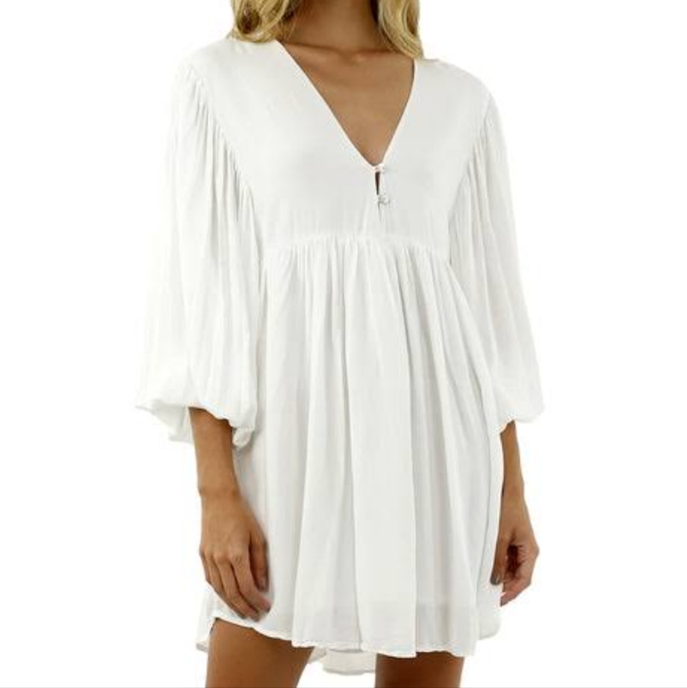 70s inspired bell sleeve dress - Picture 2 of 6